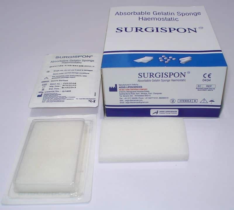Sterile Absorbable Gelatin Sponges 20pk – Dental Hemostatic – 80x50x10mm